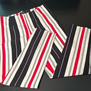 Melissa Page Black Red White Striped Pull-on Dress Pants Size PM